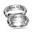 Titanium wedding rings with laser engraving matt