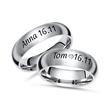 Titanium wedding rings with laser engraving matt