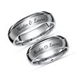 Titanium wedding rings with individual laser engraving