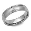 Modern ring titanium polished edges & diamond