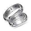 Titanium wedding rings with laser engraving matt finish