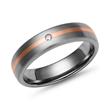 Matt titanium ring with 14ct red gold inlay