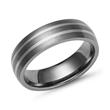 Exclusivo anillo de titanio con 2 incrustaciones de plata 925