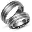 Wedding rings titanium wedding rings silver inlay