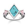 Sterling silver ring zick zack turquoise
