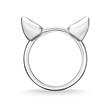 Ladies ring cat ears sterling silver with zirconia