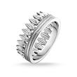 Ladies ring crown leaves of 925 silver with zirconia