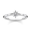 Star ring for ladies in 925 silver with zirconia