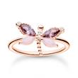 Rose Gold Sterling Silver Ring With Dragonfly