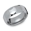 Modern faceted tungsten ring robust