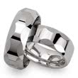 Shiny wedding rings made of tungsten laser engraving