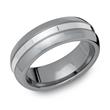 Polierter Wolframring 925 Silber robust