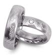 Shiny wedding rings made of tungsten laser engraving