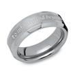 Tungsten ring partially polished laser engraving
