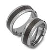 Wedding rings tungsten carbon inlay partner rings