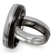 Wedding rings tungsten gloss groove partner rings