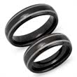 Black wedding rings made of tungsten laser engraving