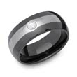 Two-Colour Polished Tungsten Wedding Ring Pair