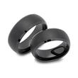 Anillos de tungsteno negro, superficie redonda