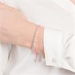 Pink textile bracelet with silver elements