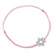 Pink textile bracelet with silver element