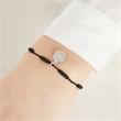 Pulsera textil con colgante de plata 925 circonitas