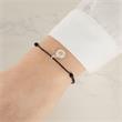 Adjustable Textile Bracelet With Silver Pendant