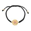 Textile bracelet gold pendant flower