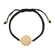 Textile bracelet gold-plated silver pendant