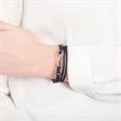 Textile bracelet black with hook closure