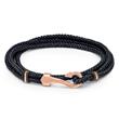 Bracelet textile black blue with rose hook