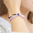 Women's bracelet textile purple with rosã¨ anchor