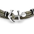 Men's bracelet grey with silver anchor clasp