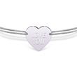 Textile bracelet with engravable heart in 925 silver