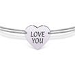 Textile bracelet with engravable heart in 925 silver
