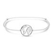 Wereld armband van grijs textiel en sterling zilver