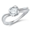 High-quality engagement ring sterling silver zirconia