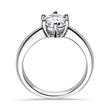Engagement ring silver faceted zirconia