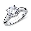 Engagement ring silver zirconia 8mm