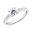 9K White Gold Engagement Ring With Zirconia