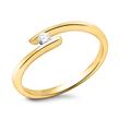 14 quilates anillo de compromiso de oro amarillo con piedra 0,05 ct.
