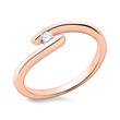 Anillo de compromiso oro rosa 18 quilates con diamante 0.1ct.