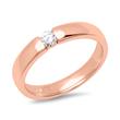 Engagement Ring 14ct Red Gold With Diamond 0,1ct