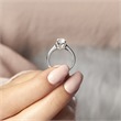 Sterling Silver Engagement Ring Hearts Zirconia