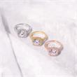 Zirconia set ring in 925 silver, gold-plated