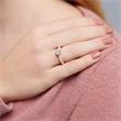 925 silver rosé gold plated ring with zirconia