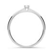 Engagement ring 14ct white gold 1 x diamond 0,05 hoops