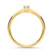 Engagement ring 14ct yellow gold diamond 0,05 hoops