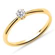 Engagement ring in 14K gold with diamond, Lab-grown