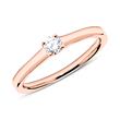 Engagement ring in 14ct rose gold with diamond 0,15 ct.